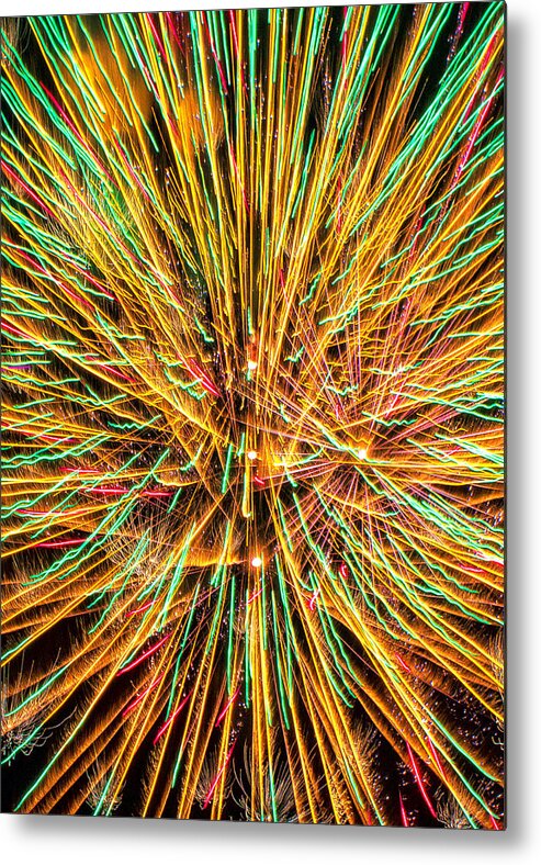 Flash Metal Print featuring the photograph Firework Lines by Bill and Linda Tiepelman