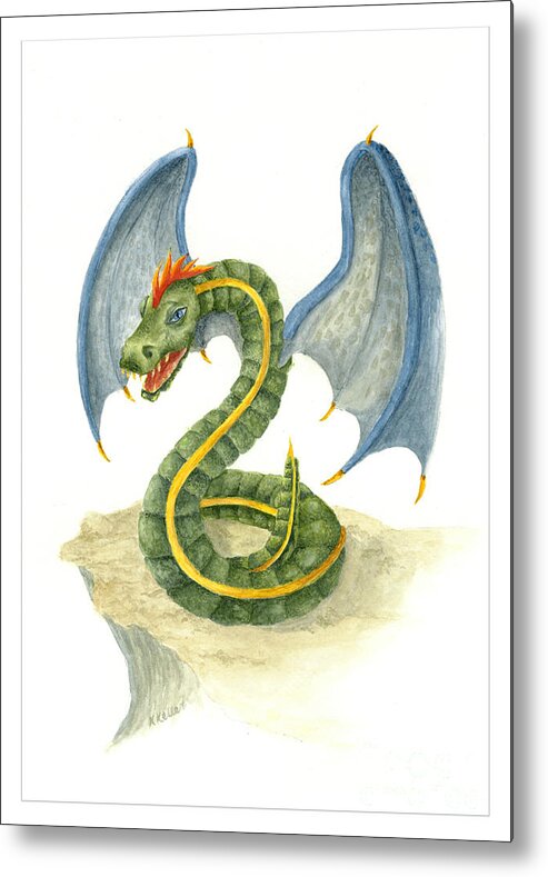Flying Dragon Metal Print featuring the painting Flight Ready by Kathleen Keller