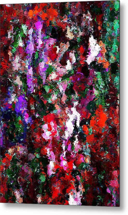 Fine Art Metal Print featuring the digital art Floral Expression 021015 by David Lane
