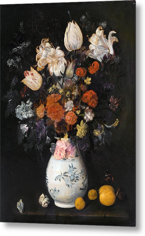 Judith Leyster Metal Print featuring the painting Flowers Vase by Judith Leyster