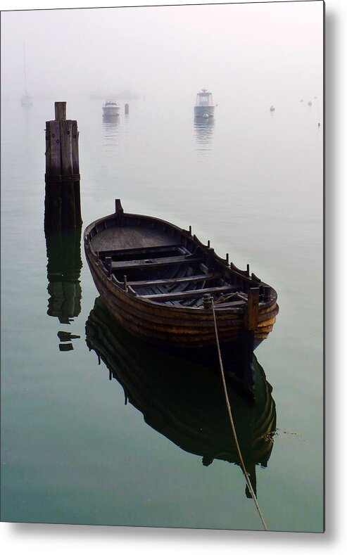Boats Metal Print featuring the photograph Foggy morning by Janice Drew