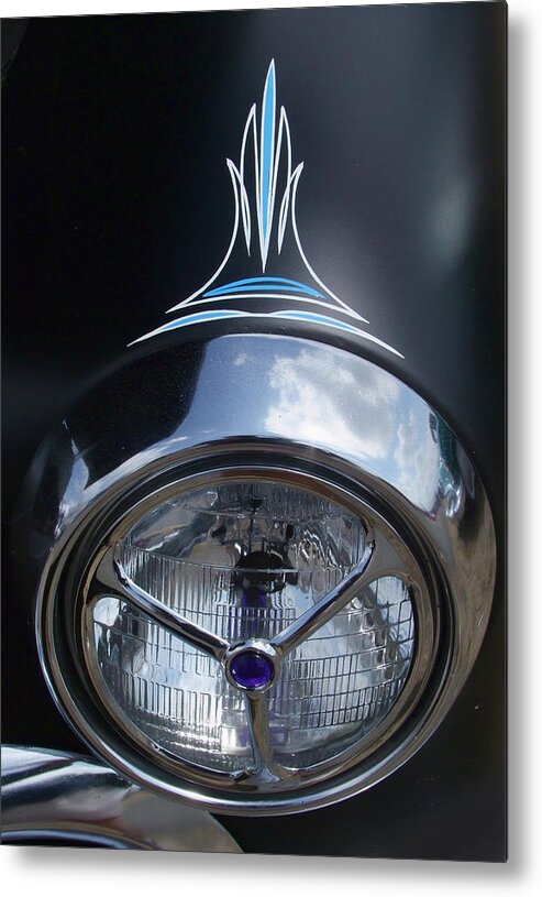Headlight Metal Print featuring the photograph Ford Pin striped headlight by Ron Roberts