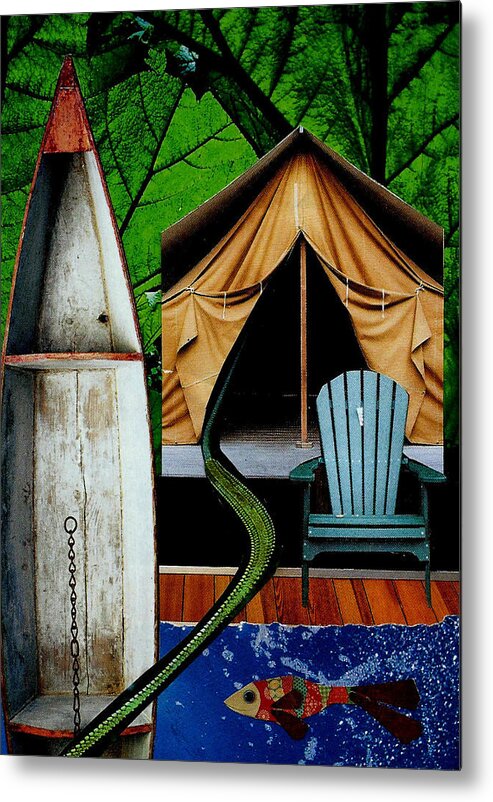 Mixed Media Metal Print featuring the mixed media Forest Retreat by Barbara Bennett