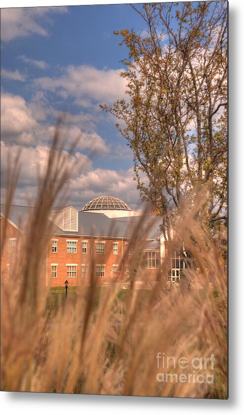 Founders Metal Print featuring the photograph Founders Hall through the grasses by Mark Dodd