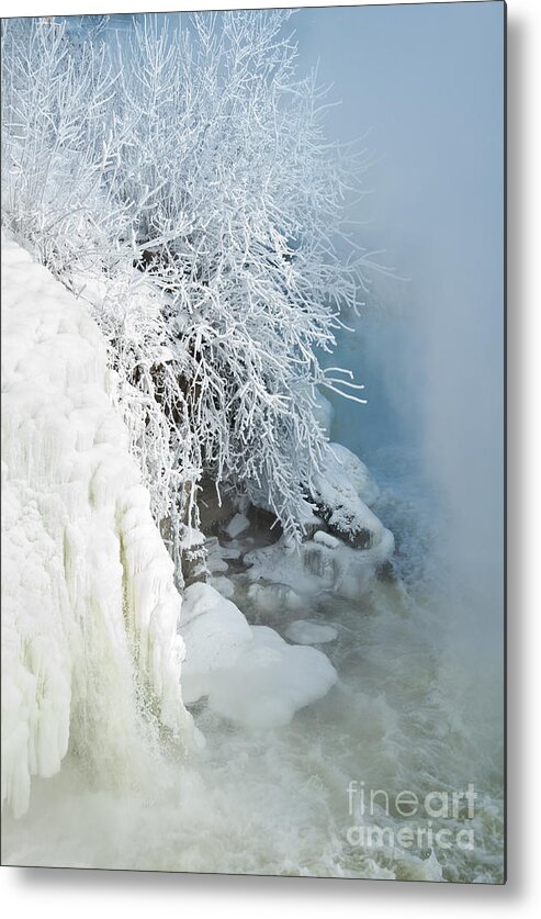 Water Falls Metal Print featuring the photograph Frozen Falls by Cheryl Baxter