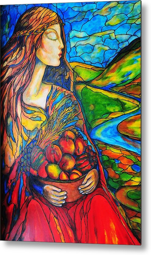 Original Painting Metal Print featuring the painting Fruits of Labor by Rae Chichilnitsky