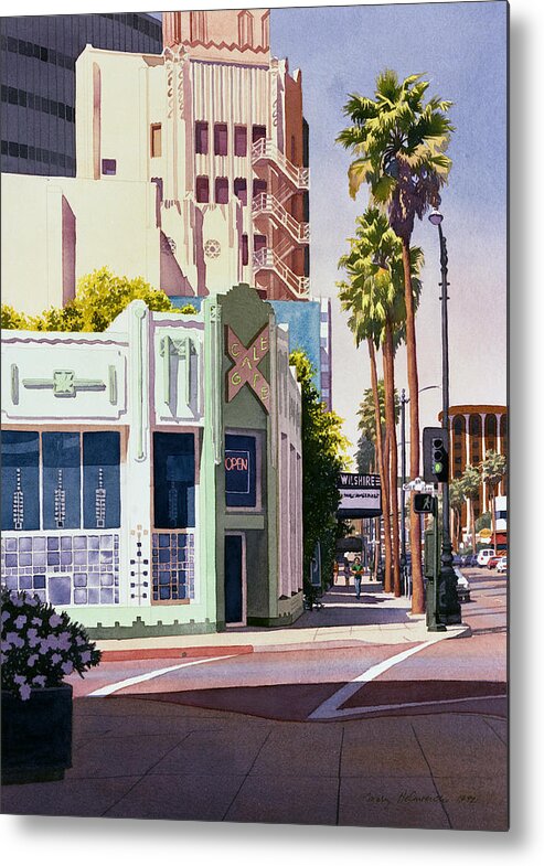 California Metal Print featuring the painting Gale Cafe on Wilshire Blvd Los Angeles by Mary Helmreich