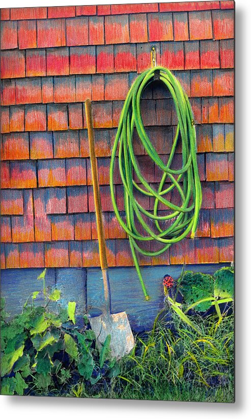Gardening Metal Print featuring the painting Gardener's Rest by Cindy McIntyre