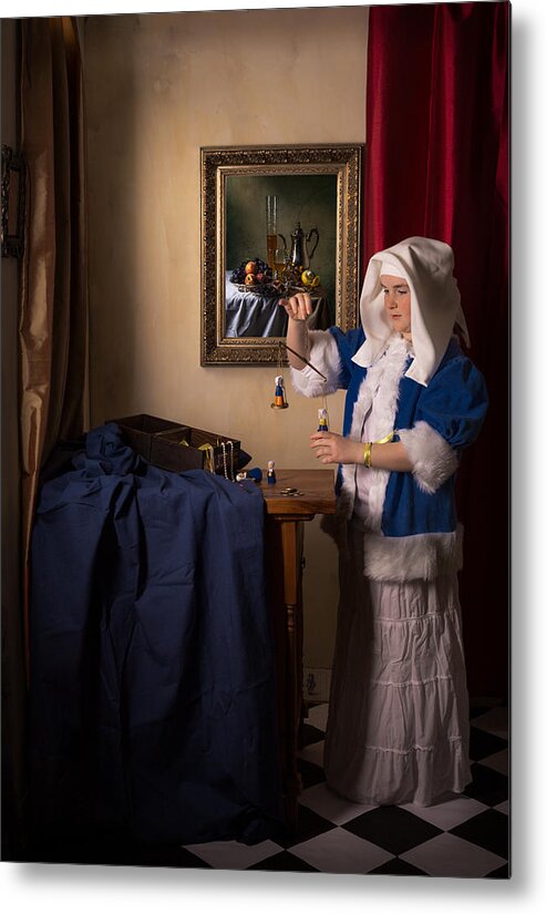 Vermeer Metal Print featuring the photograph Girl Playing With a Balance by Levin Rodriguez