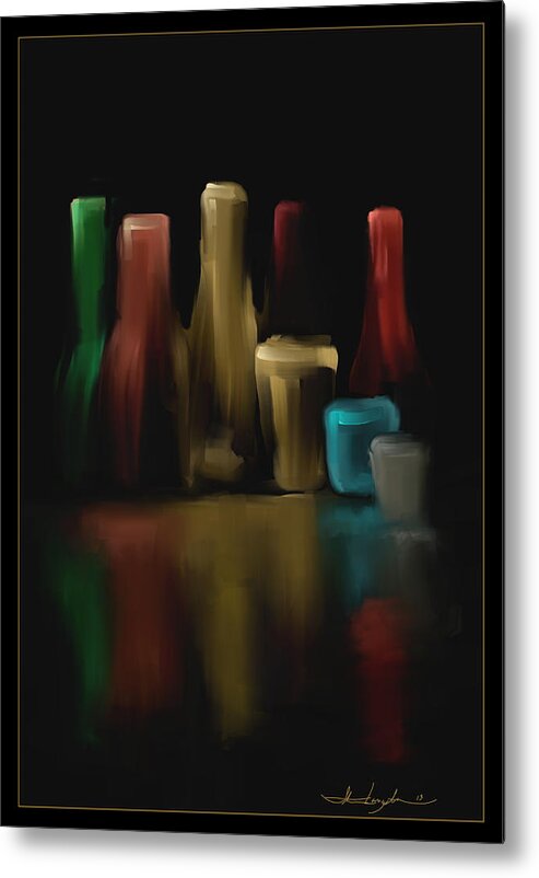 Glass Metal Print featuring the painting Glassing Around by Steven Lebron Langston