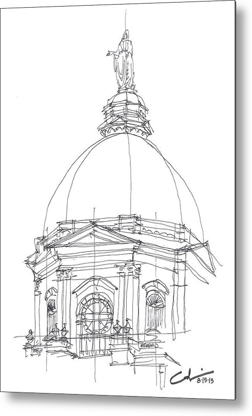 Sketch Metal Print featuring the drawing Golden Dome Sketch by Calvin Durham