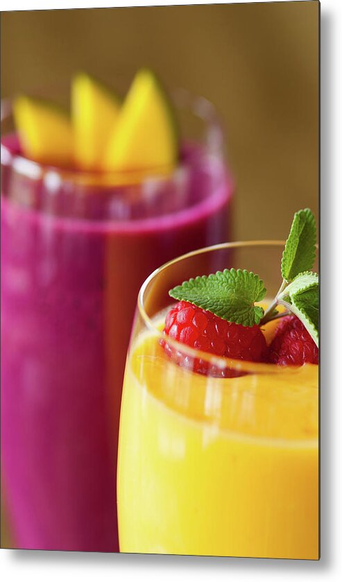 Milk Metal Print featuring the photograph Gourmet Refreshing Fruit Smoothie by Adventure photo