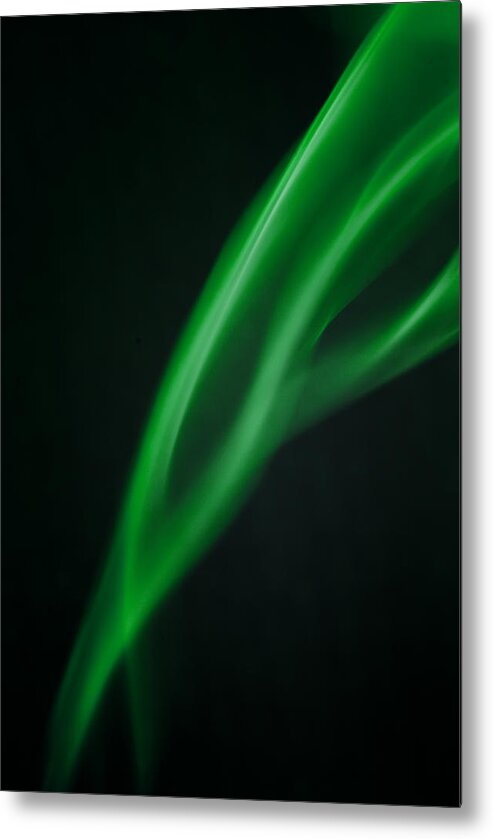 Smoke Abstract Metal Print featuring the photograph Green smoke abstract by Michalakis Ppalis