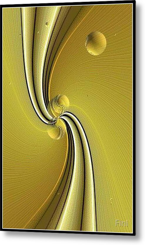  Metal Print featuring the digital art Green Fold by Mary Russell