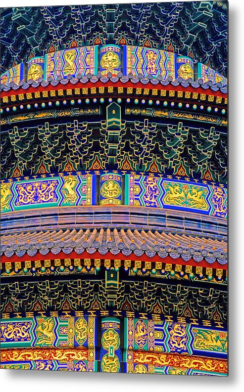 Beijing Metal Print featuring the photograph Hall of Prayer detail by Dennis Cox