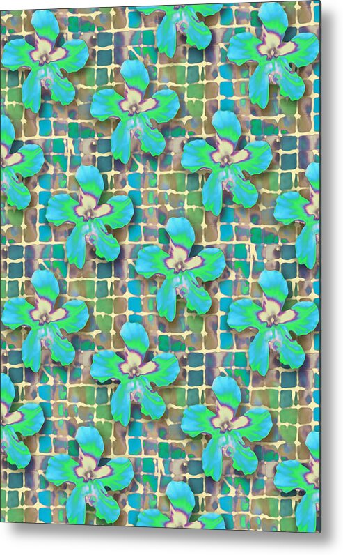 Flowers Metal Print featuring the painting Hibiscus Blue Water by Deborah Runham