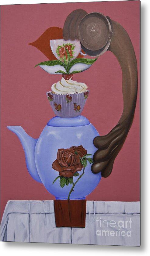 Tea Metal Print featuring the painting High Tea by James Lavott