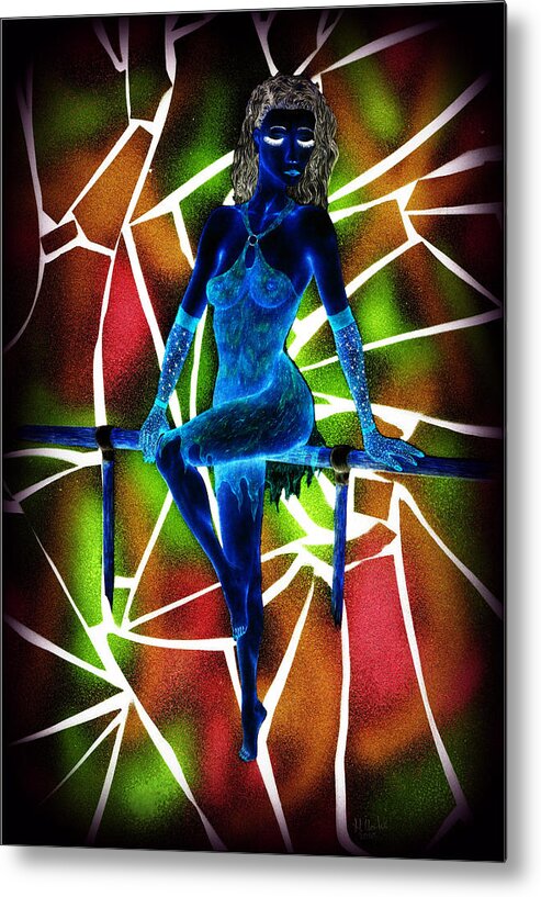 Stained Glass Metal Print featuring the mixed media Illusion by Kenneth Clarke