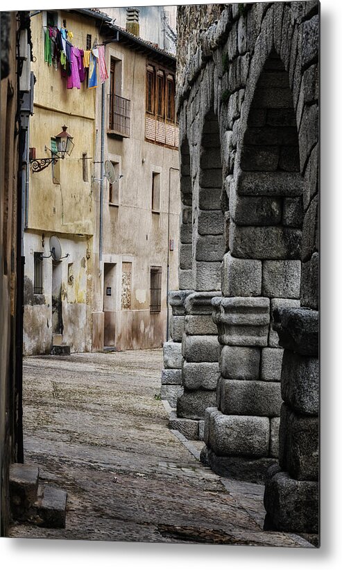 Alleyway; Narrow Street Metal Print featuring the photograph In the Shadow by Joan Carroll