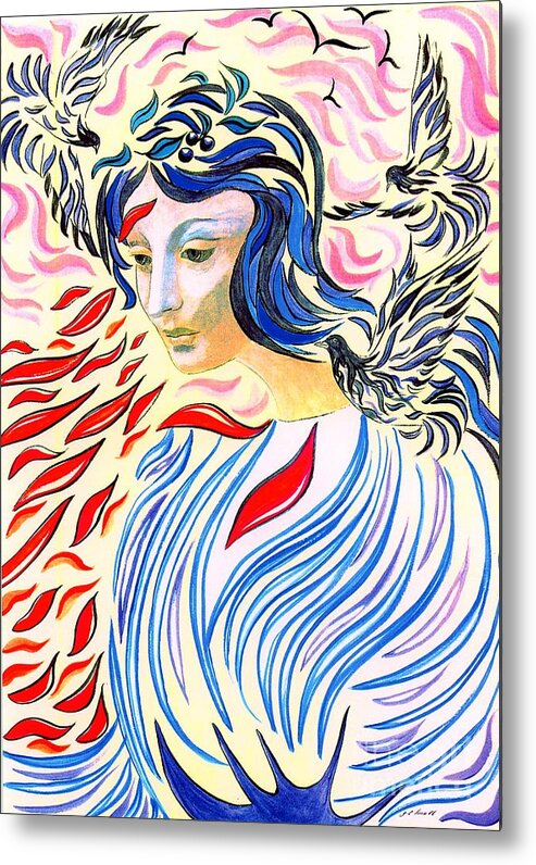 Spiritual Metal Print featuring the painting Inner Peace by Jane Small