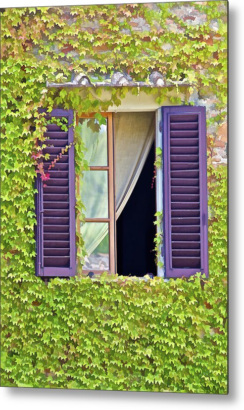 Art Metal Print featuring the photograph Ivy Covered Window of Tuscany by David Letts