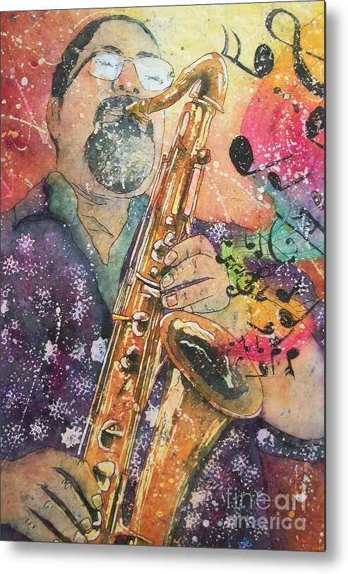 Jazz Metal Print featuring the painting Jazz Master by Carol Losinski Naylor