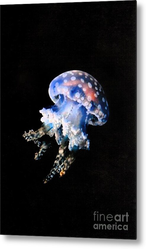 Sea Life Metal Print featuring the painting Jelly Fish by Mary Zimmerman