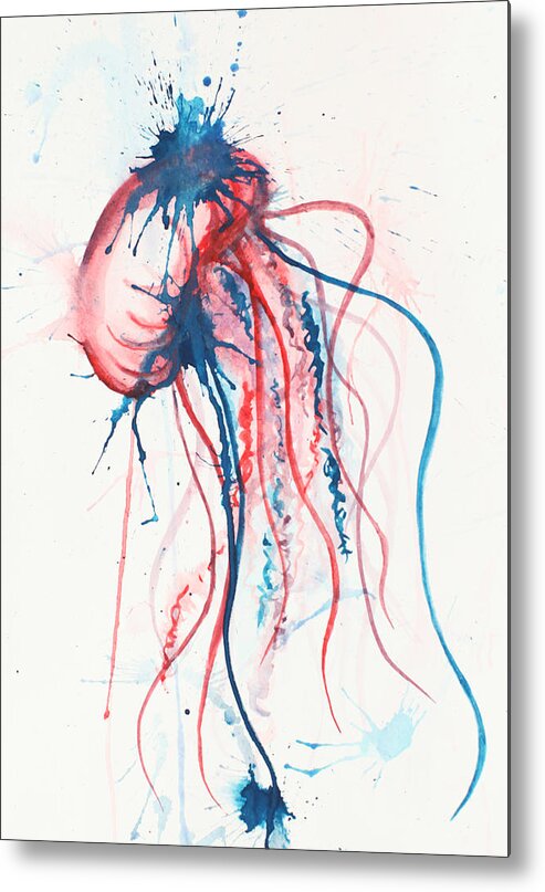 Jellyfish Metal Print featuring the painting Jelly by Tess Kamban