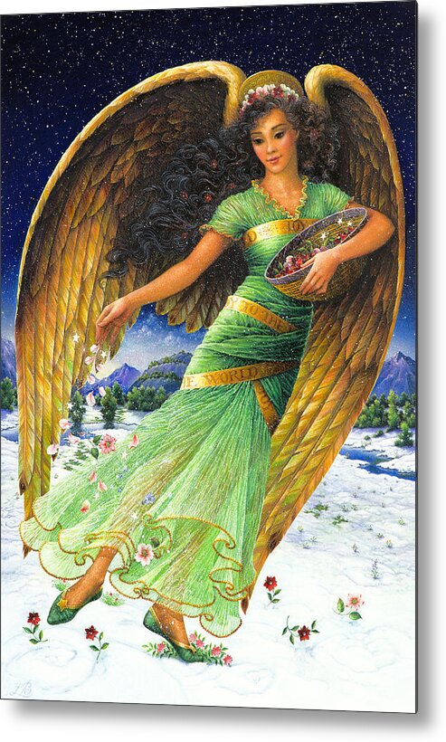 Angel Metal Print featuring the painting Joy to The World by Lynn Bywaters
