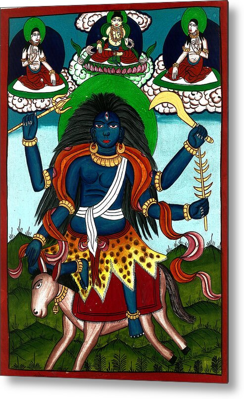 Death Metal Print featuring the painting Kal Ratri by Ashok Kumar