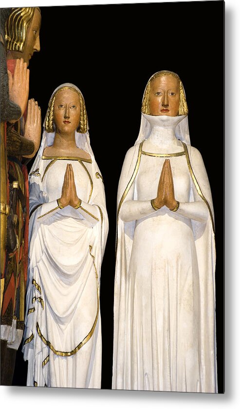 City Of Neuchatel Metal Print featuring the photograph Ladies praying by Charles Lupica