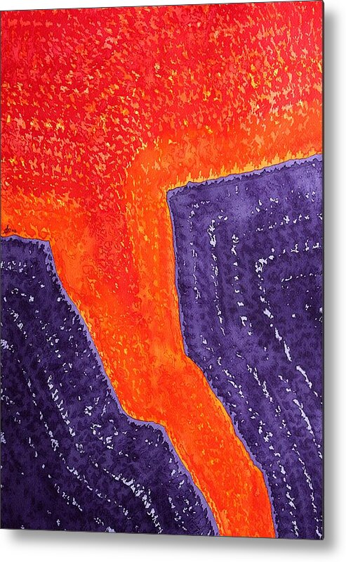 Lava Metal Print featuring the painting Lava Flow original painting by Sol Luckman