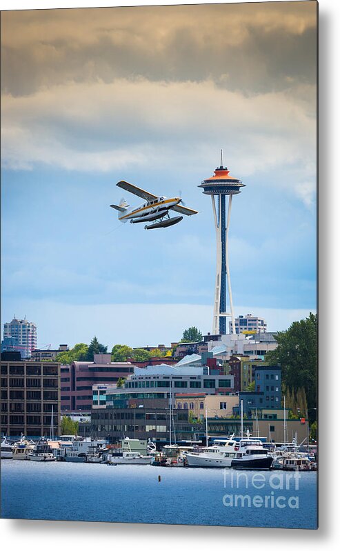 Seattle Metal Print featuring the photograph Leaving Seattle by Inge Johnsson