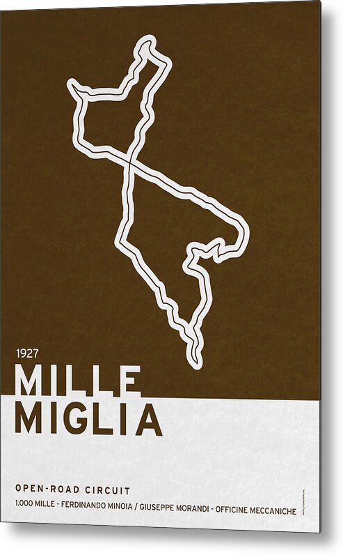 F1 Metal Print featuring the digital art Legendary Races - 1927 Mille Miglia by Chungkong Art
