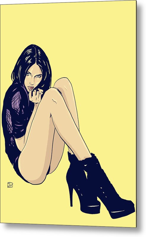 Long Legs Metal Print featuring the drawing Legs and Shoes by Giuseppe Cristiano