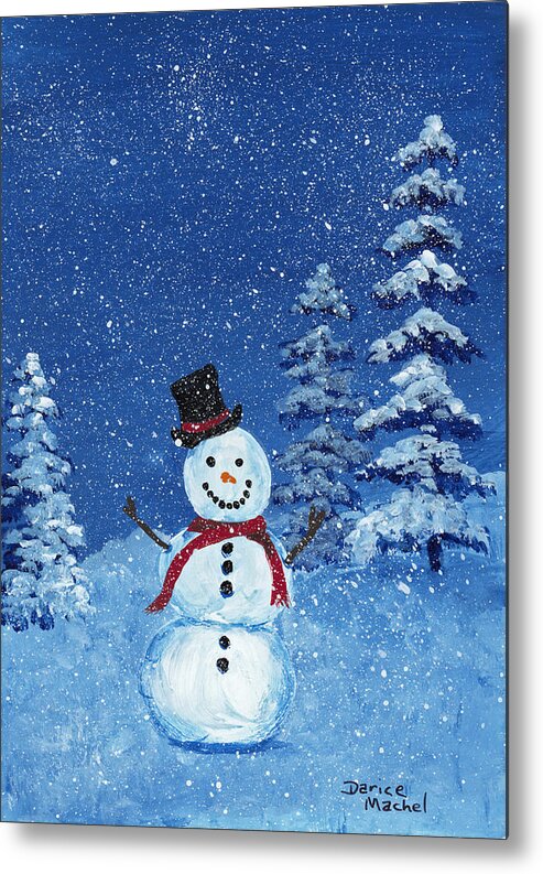 Landscape Metal Print featuring the painting Let It Snow by Darice Machel McGuire