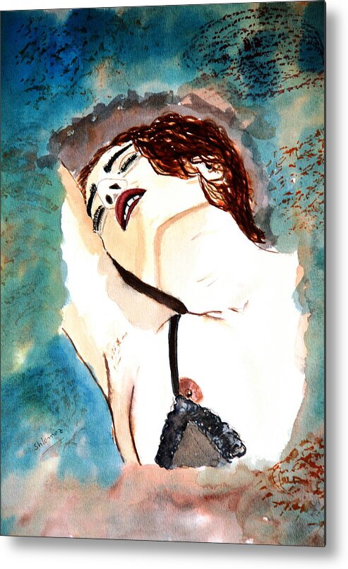 Nude Framed Prints Metal Print featuring the painting Lips Passion by Shlomo Zangilevitch