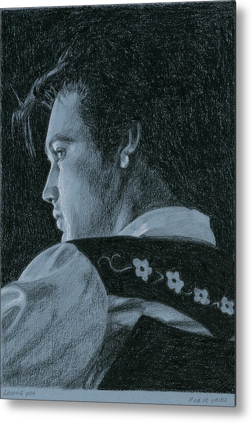 Elvis Metal Print featuring the drawing Loving You by Rob De Vries