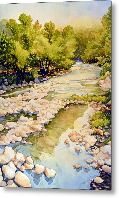 Nature Metal Print featuring the painting Low Flowing Creek by Mick Williams