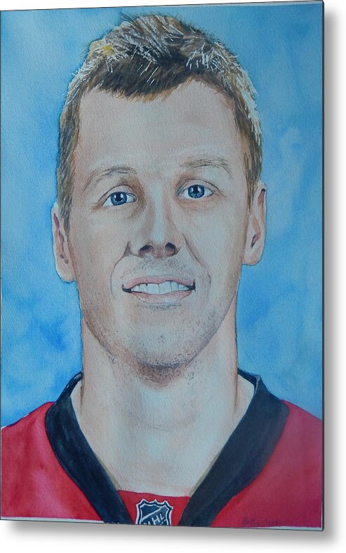 Sports Metal Print featuring the painting Marc Methot by Betty-Anne McDonald