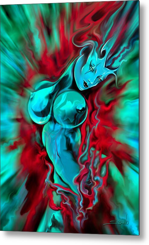 Nude Metal Print featuring the painting Masked Venus by Michael Spano