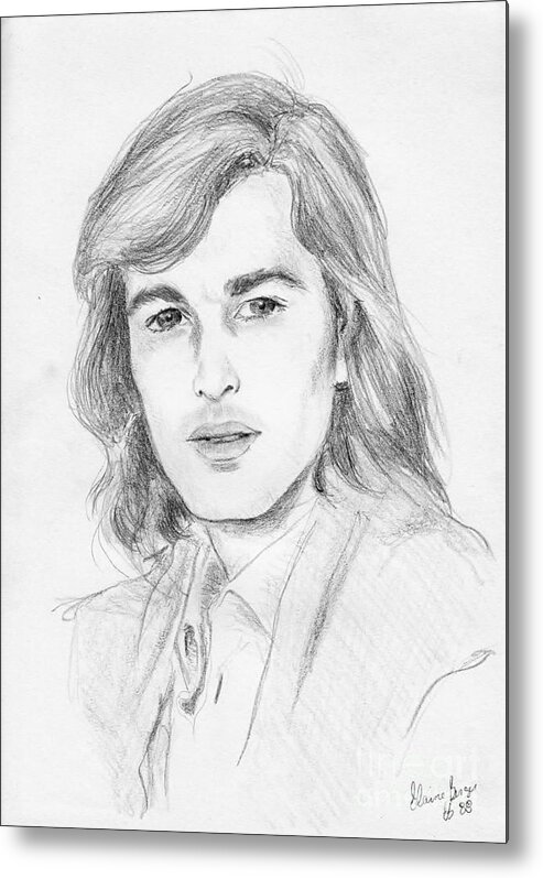 Portrait Of Actor Metal Print featuring the drawing Max Delys by Elaine Berger