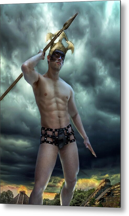 Maya Metal Print featuring the photograph Mayan Warrior by John Clum