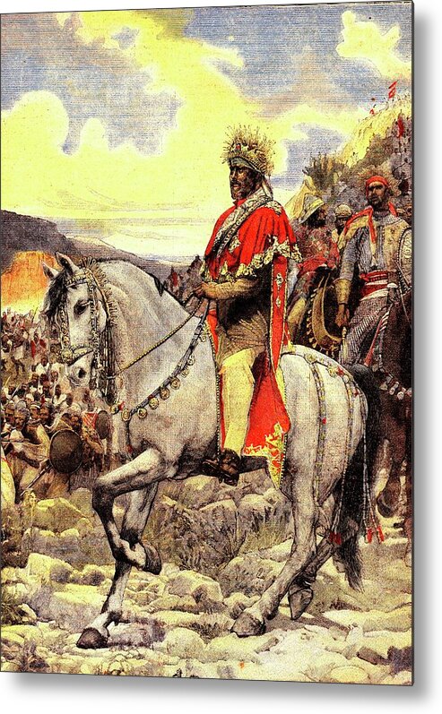 1800s Metal Print featuring the photograph Menelik II Of Ethiopia by Collection Abecasis/science Photo Library