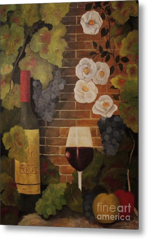 Wine Metal Print featuring the painting Merlot for the love of Wine by John Stuart Webbstock