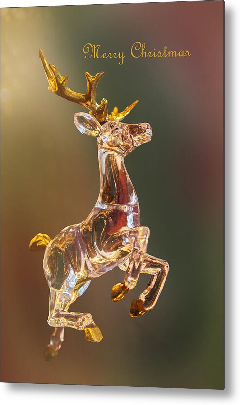 Crystal Deer Metal Print featuring the photograph Merry Christmas by Angie Vogel