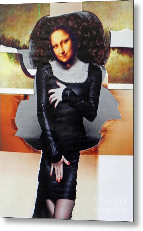 Mona Lisa Model Metal Print featuring the mixed media Model Mona by Patricia Tierney