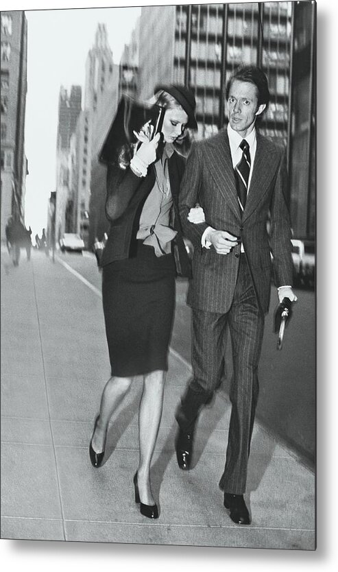 Accessories Metal Print featuring the photograph Models Wearing Suits by Kourken Pakchanian