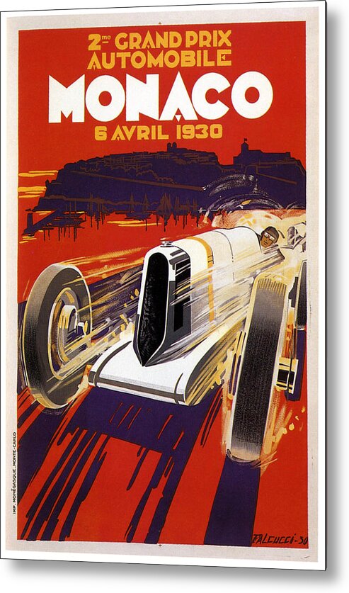 Monaco Grand Prix Metal Print featuring the digital art Monaco Grand Prix 1930 by Georgia Fowler