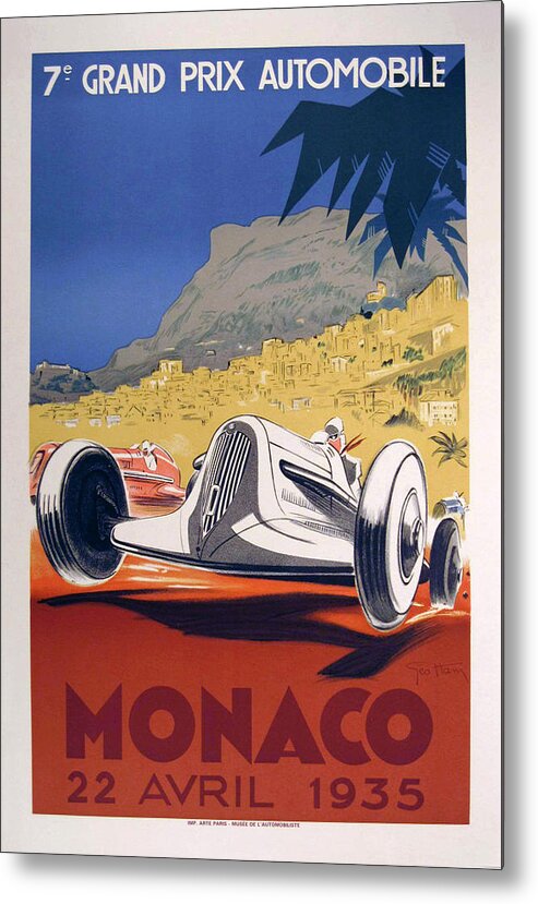 F1 Metal Print featuring the digital art Monaco Grand Prix 1935 by Georgia Clare